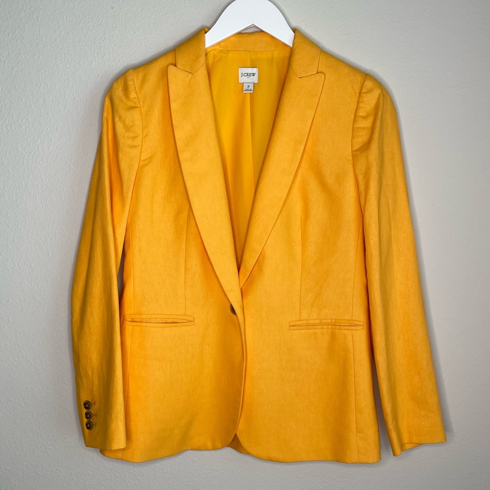 J. Crew factory linen blend contemporary blazer